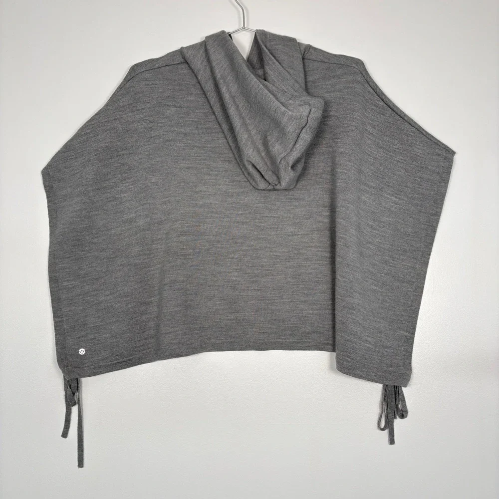 Lululemon Women Poncho‎ Hoodie O/S Grey Merino Wool Forward Flow Poncho